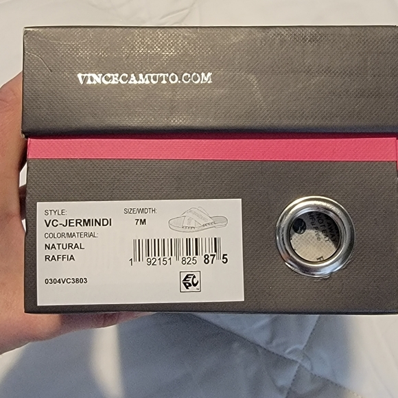 Vince Camuto Jermindi Embellished Raffia Slide Sandals - Picture 9 of 9